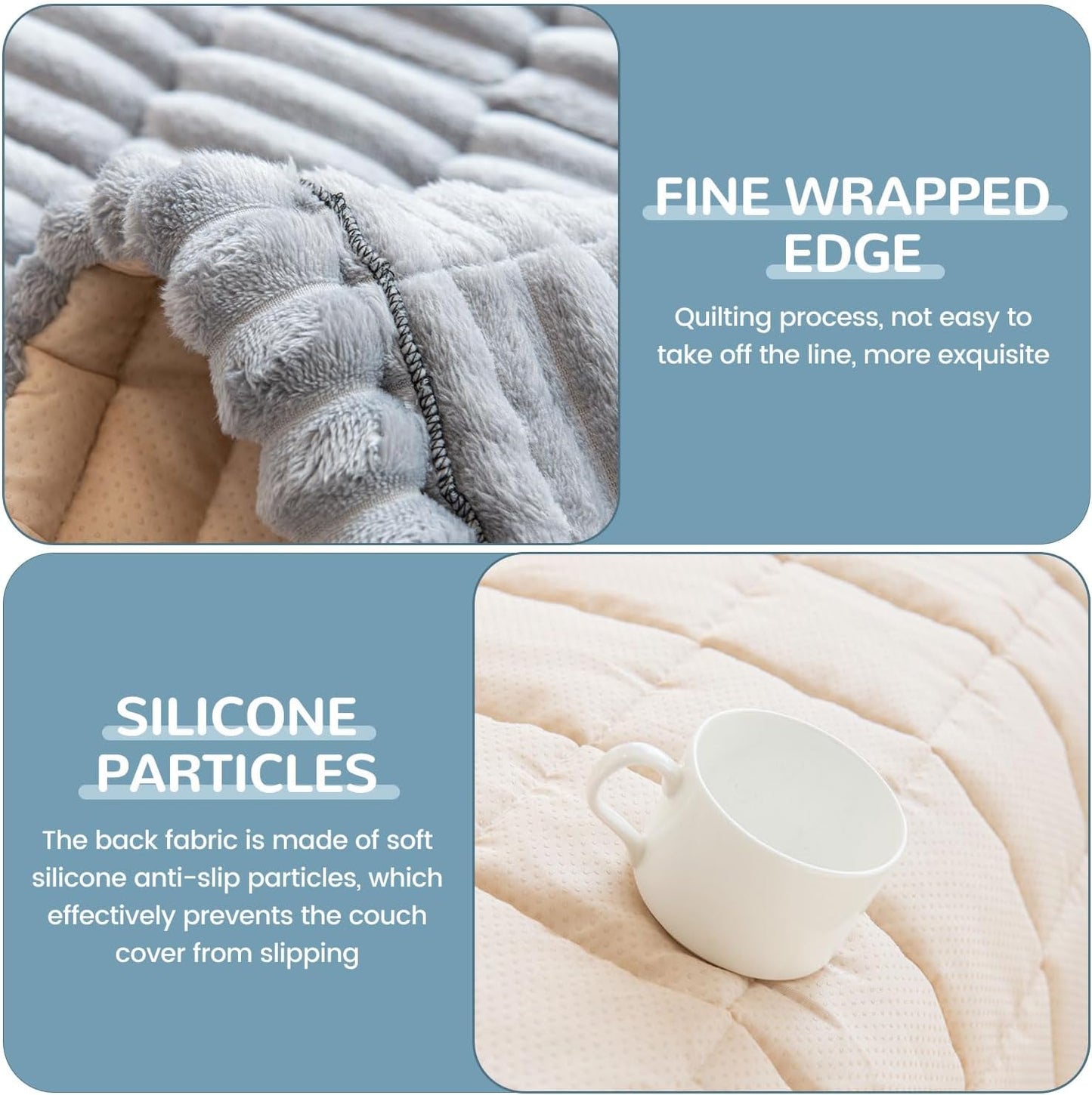 OTOB Couch Cover for Dogs Washable, Non Slip Funny Pet Couch Covers Sofa Slipcovers Cushion Mat, Plush Soft Cozy Pet Friendly Furniture Protector, All Seasons (Gray, 23.6" x 47.2")