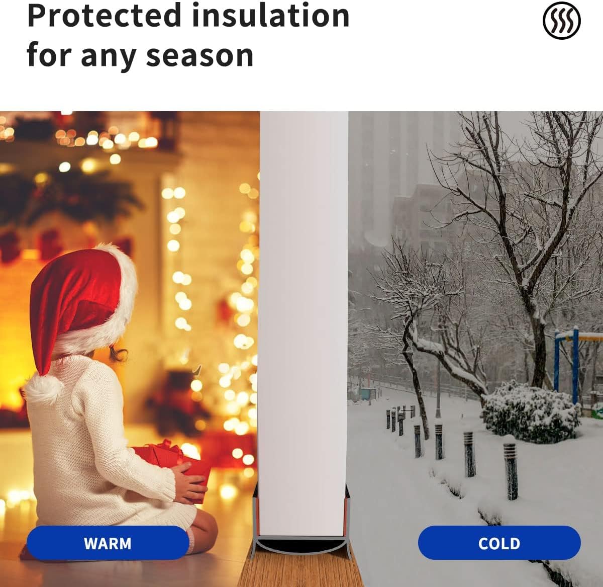 Door Draft Stopper, Strong Adhesive Door Sweep for Exterior and Interior Doors, 39” Length Cuttable Under Door Seal. (Black, 1 Pack)