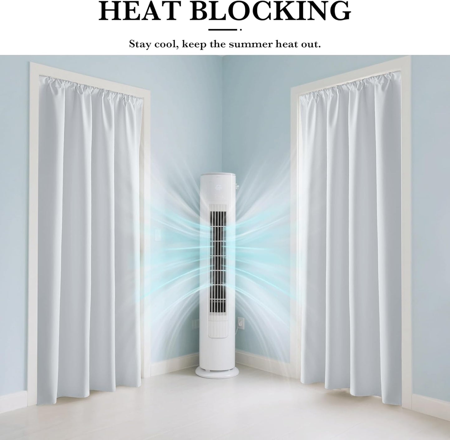 RYB HOME White Short Blackout for Small Window 45 inches Length, Thermal Insulated 100% Blackout Noise Reducing Window Shades for Bedroom Office, 34 inches Wide by 45 inches Long