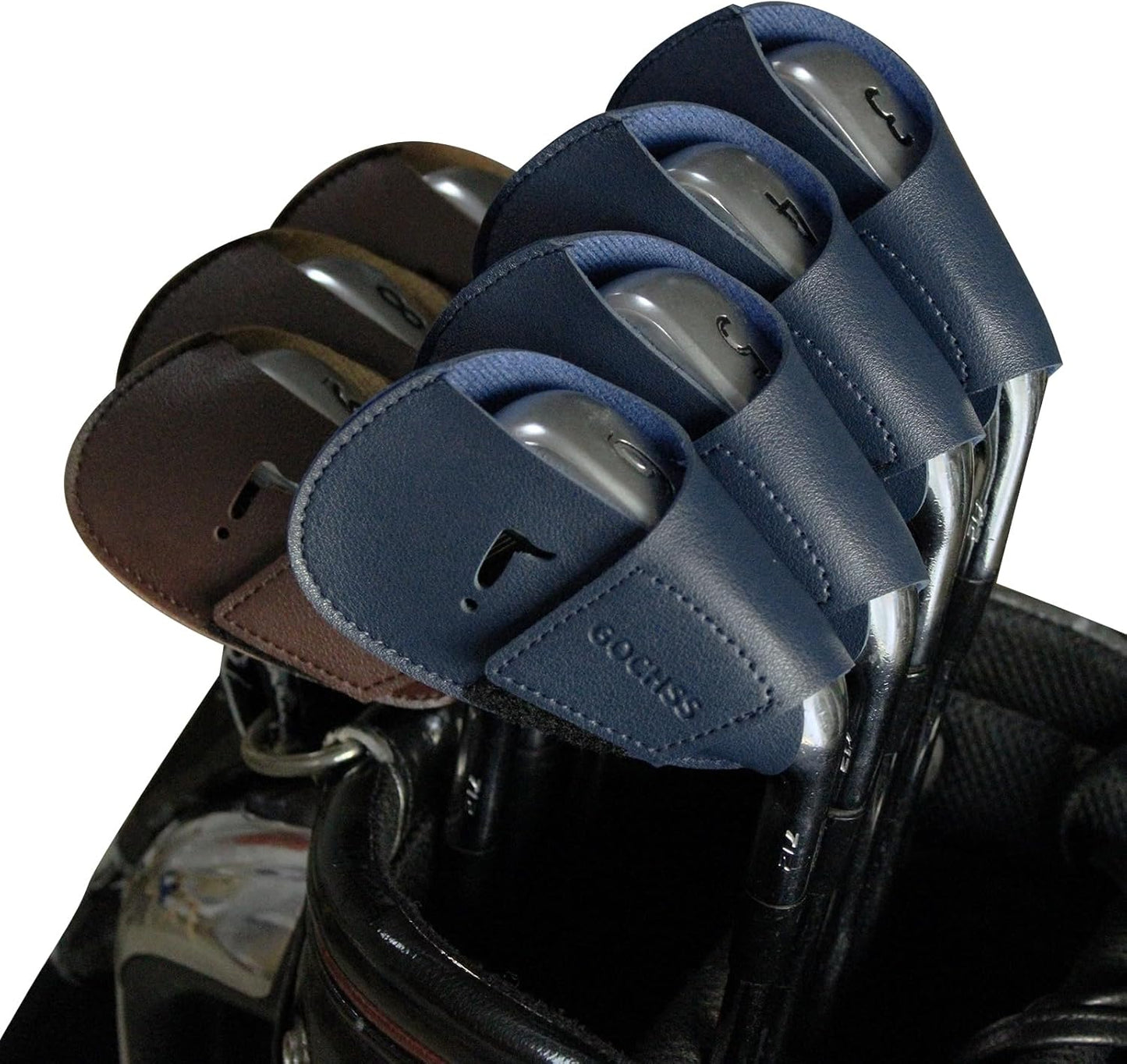 I Golf Iron Headcovers 10pcs PU Fit Both Right-Handed Clubs Golf Club Protector for Titleist Callaway Ping Taylormade Fit More Brands Golf Iron.