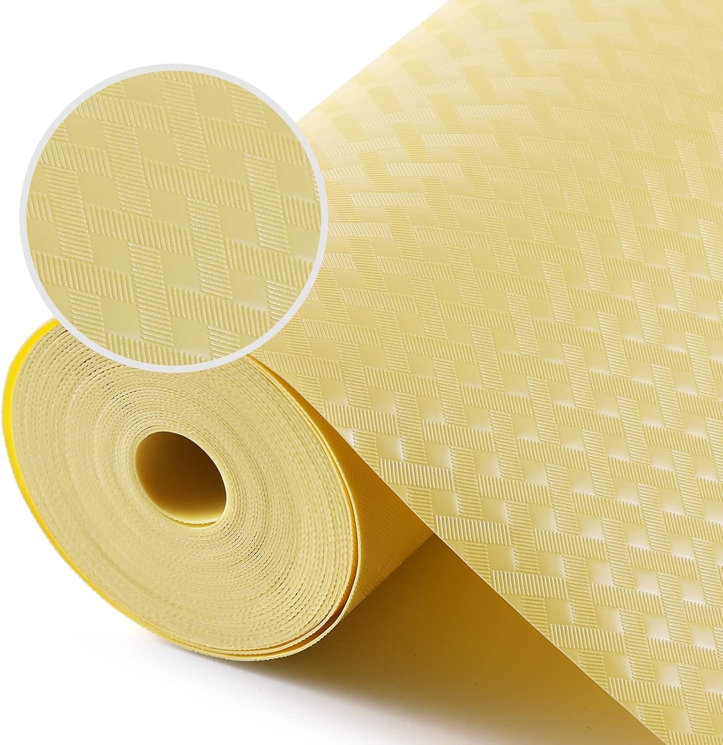 Shelf Liners for Kitchen Cabinets Refrigerator Liners Waterproof & Oil-Proof Kitchen Cupboard Liner Non Adhesive Drawer Mats Cabinet Liners for Shelves -Yellow Beige 11.8 x 59 Inches