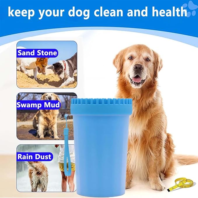 Dog Paw Cleaner, Foot Washer for Pets - Quickly Clean a Muddy Paw, Soft Silicone Bristles, Suitable for Small, Medium, Large Breed Dogs(with 1 Absorbent Towel)
