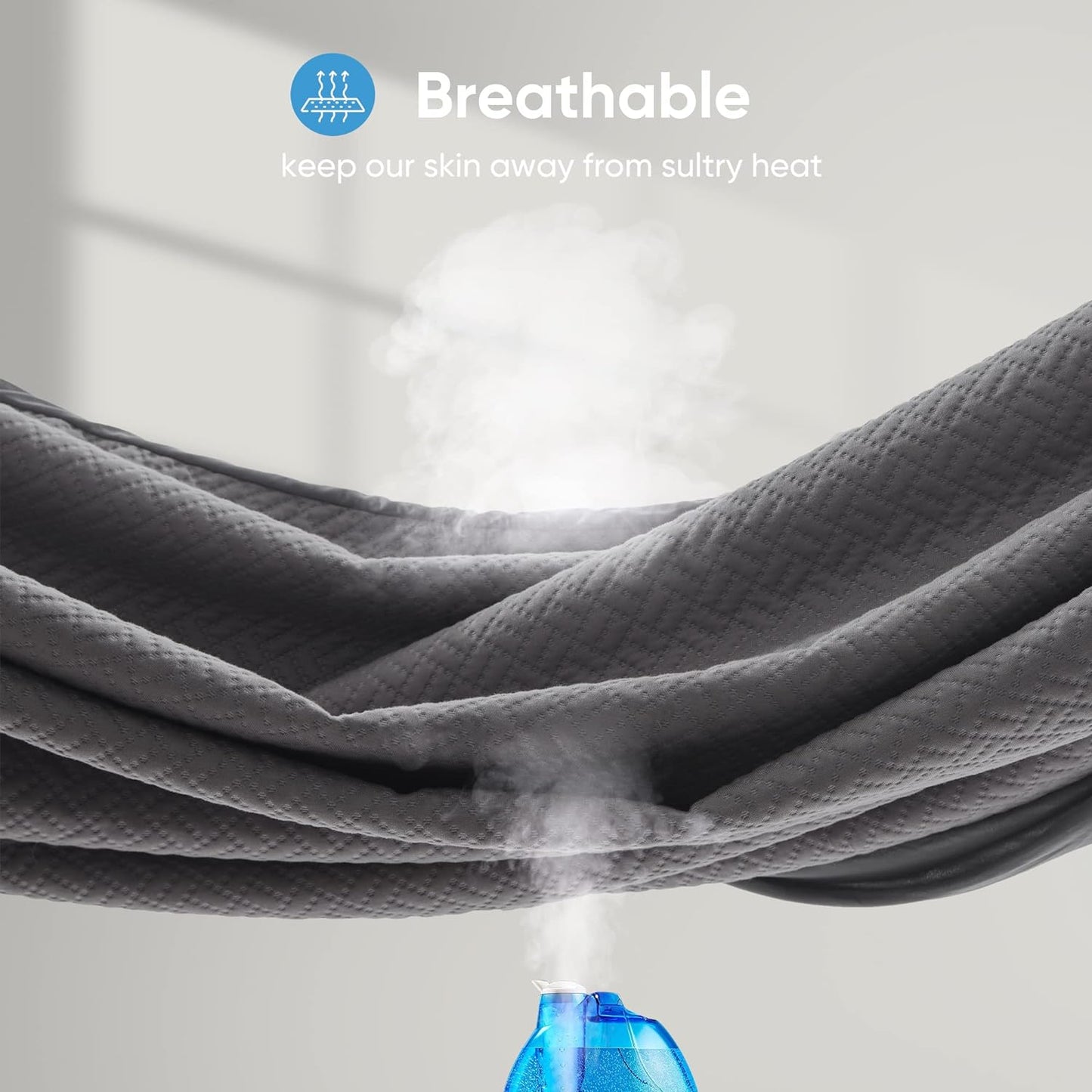 Hanherry 100% Waterproof Mattress Protector King Size - Grey, Mattress Cover 3D Air Fabric Cooling Mattress Pad Cover Smooth Soft Breathable Noiseless, 8''-21'' Deep Pocket