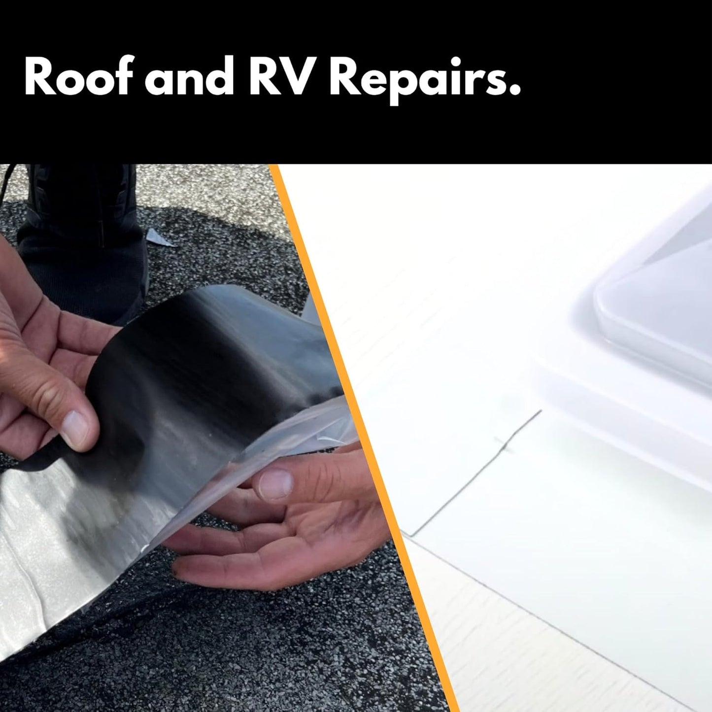 HSS Sealant Tape with MicroSealant - Waterproof Commercial Roofing Tape for Roof and RV Repair - UV- & Weatherproof - Black - 6 inch x 25 ft.