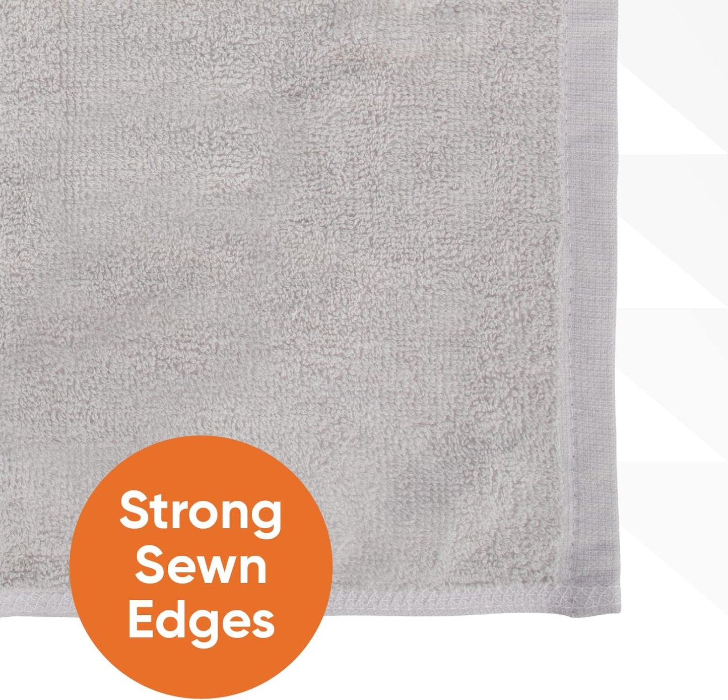 Superio Cotton Terry Washcloths Grey Towels 100% Cotton Cleaning Cloth 16" Rags Wash Clothes for Body and Face, Spa Towels, Multi Purpose (12, 12"x12")