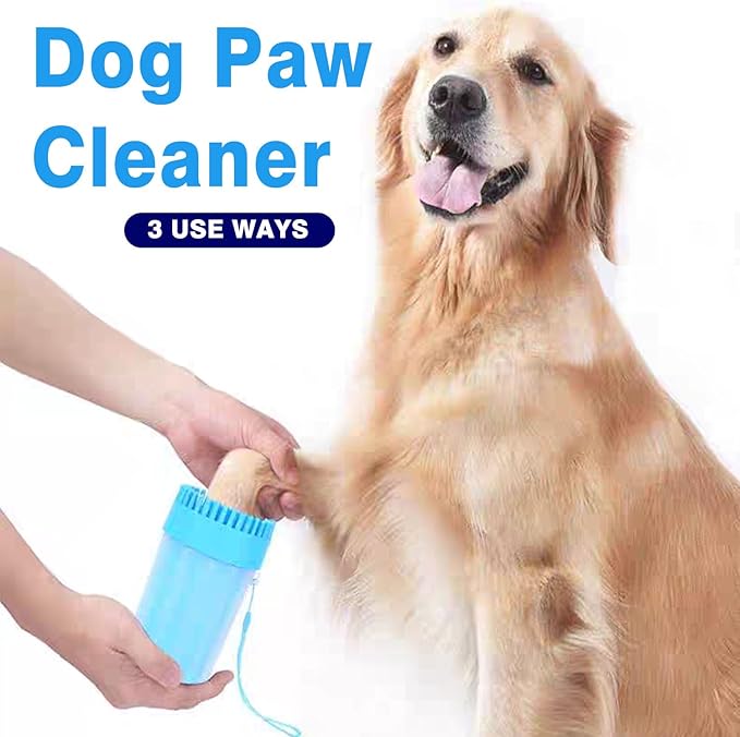 Dog Paw Cleaner, Foot Washer for Pets - Quickly Clean a Muddy Paw, Soft Silicone Bristles, Suitable for Small, Medium, Large Breed Dogs(with 1 Absorbent Towel)
