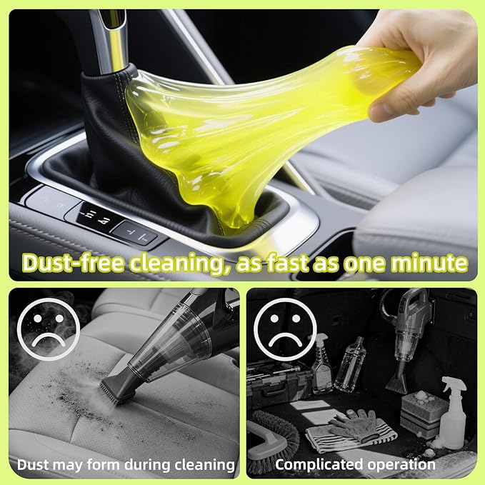 COLORCORAL 4 Pack Car Cleaning Gel Reusable Auto Slime Cars Cleaner Dust Cleansing Gels,Vehicle Interior Cleaning Care Putty,Keyboard Cleaner Goop for Car Vent, Corners, Crevice,Office Desktops Debris
