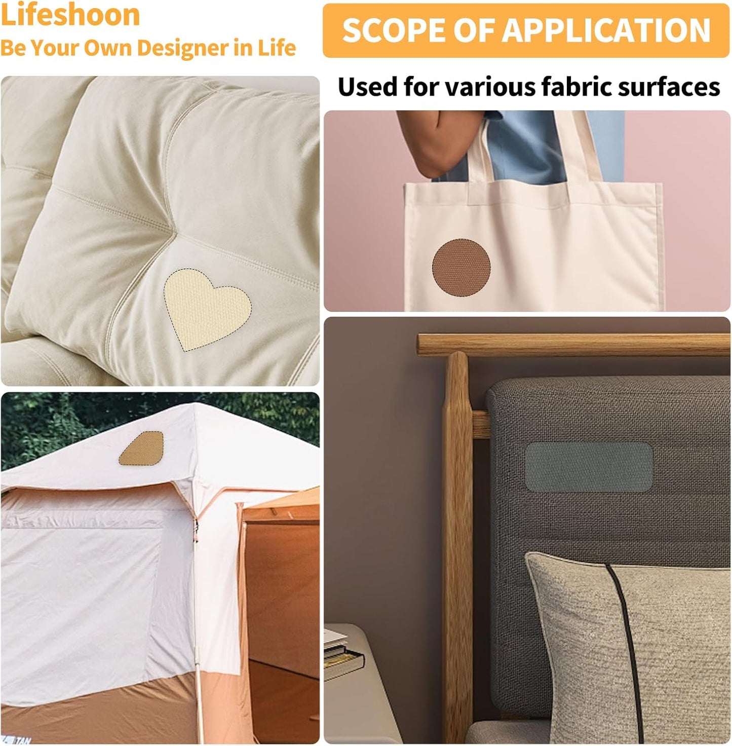 Fabric Repair Patches, 17X158 Inch Canvas Self-Adhesive Fabric Patches Tape Durable, DIY Large Canvas Repair for Sofa, Couches, Furniture, Chair, Clothing （17X158 Inch, Grey）