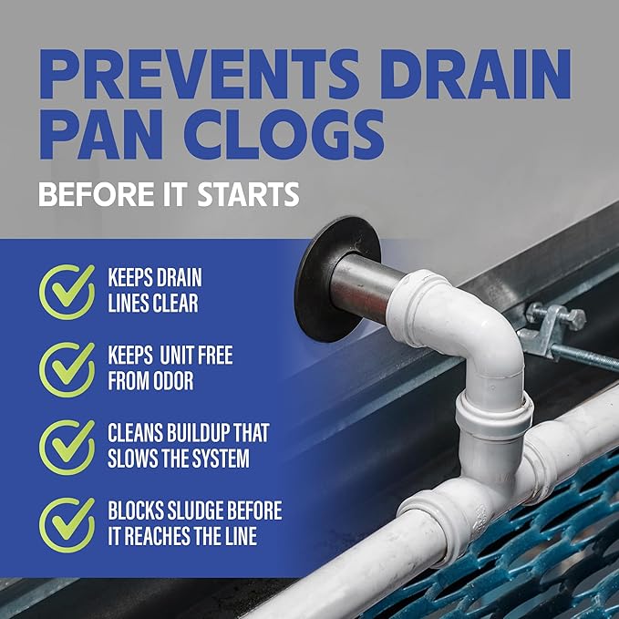 200 Tablets AC Drain Line Cleaner- No-Residue, Water-Soluble, Fast-Acting Pan Treatment for HVAC, Window Units, Mini-Splits, Dehumidifiers and Refrigerators System Maintenance