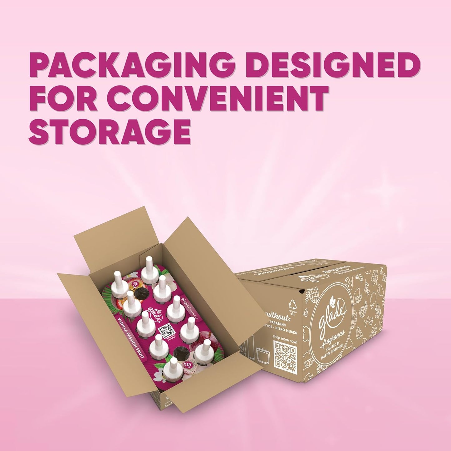 Glade PlugIns Refills Air Freshener, Vanilla Passion Fruit, Scented and Essential Oils for Home and Bathroom, 0.67 Fl Oz, 10 Count