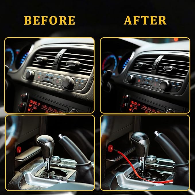 4Pcs Car Interior Brush Include 2 Soft Bristle Brush for AC Vents, Dashboard and Fine Dust and 2 Handle Cleaning Tools