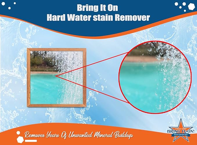Bring It On Cleaner Hard Water Stain Remover, Shower Door Cleaner, Clean Tile and Grout, Windows, Fiberglass, Tubs, Chrome,32 Ounce. - 2 Pack