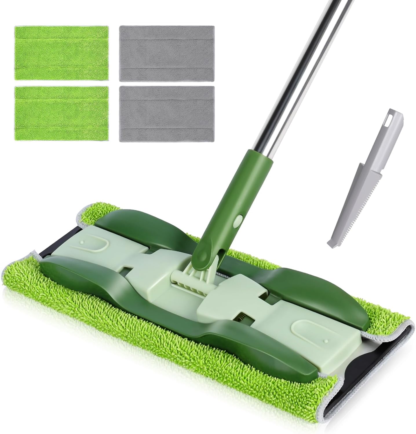 Microfiber Mops for Floor Cleaning,Masthome Professional Floor Mops with Washable Pads 4pcs,Wet Dry Use Flat Mop with 59'' Long Stainless Steel Handle,dust mop for Hardwood Floors Suitable Office Home