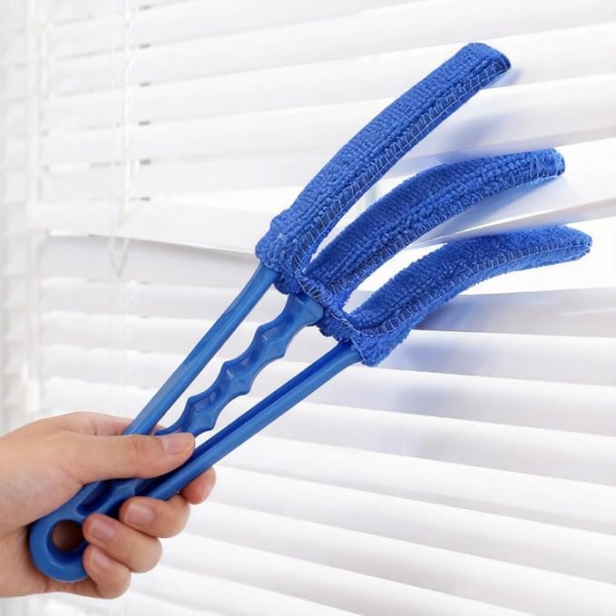 2 Pcs Blind Cleaner Duster Tool, Window Blind Duster Brush with 6 Microfiber Sleeves, Blinds Cleaner Tool for Window Blinds, Car Air Condition, Exhaust Vent