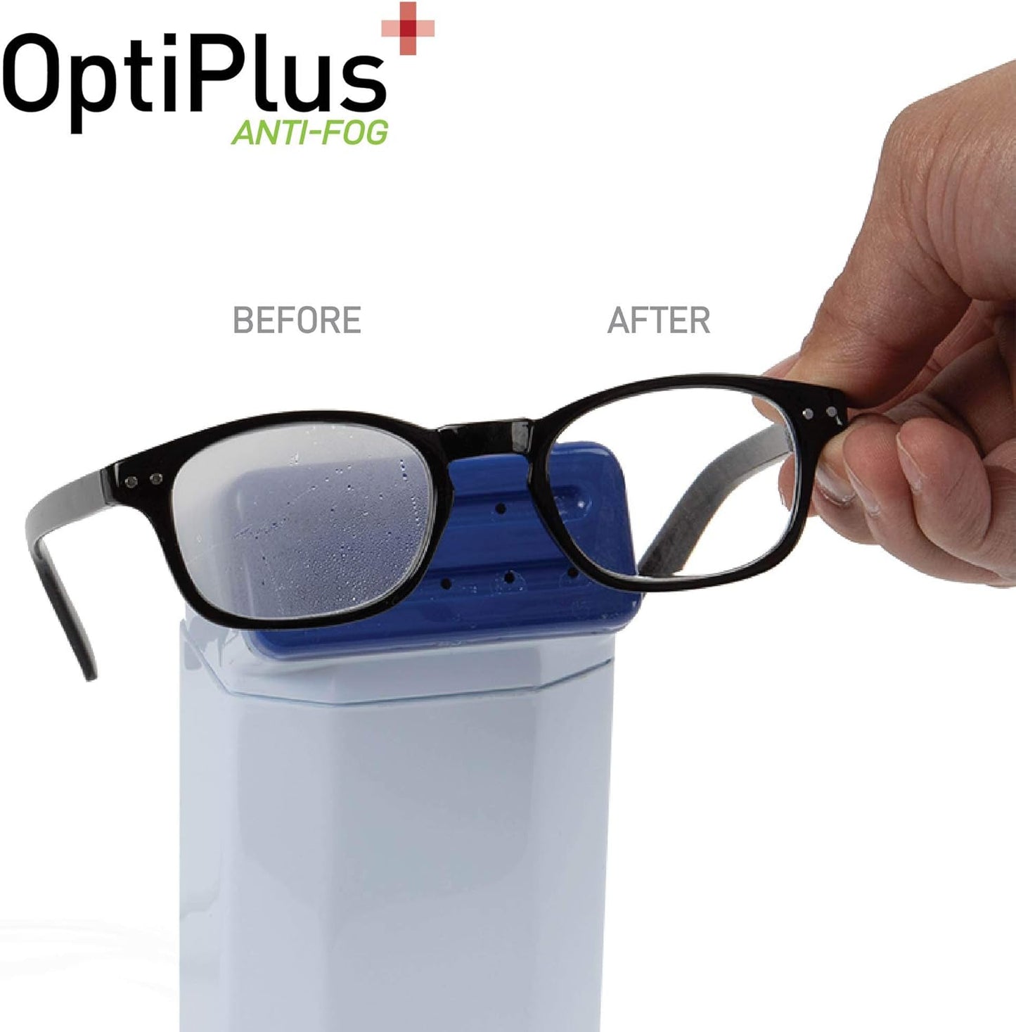 OptiPlus Anti-Fog Lens Cleaning Spray Kit l Cleaning Spray and Microfiber Cloth for Glasses, Laptops Screens, Smart Phones, Optical Lens, Goggles, Watch Screen and More l Defogging and Cleaning l 2oz