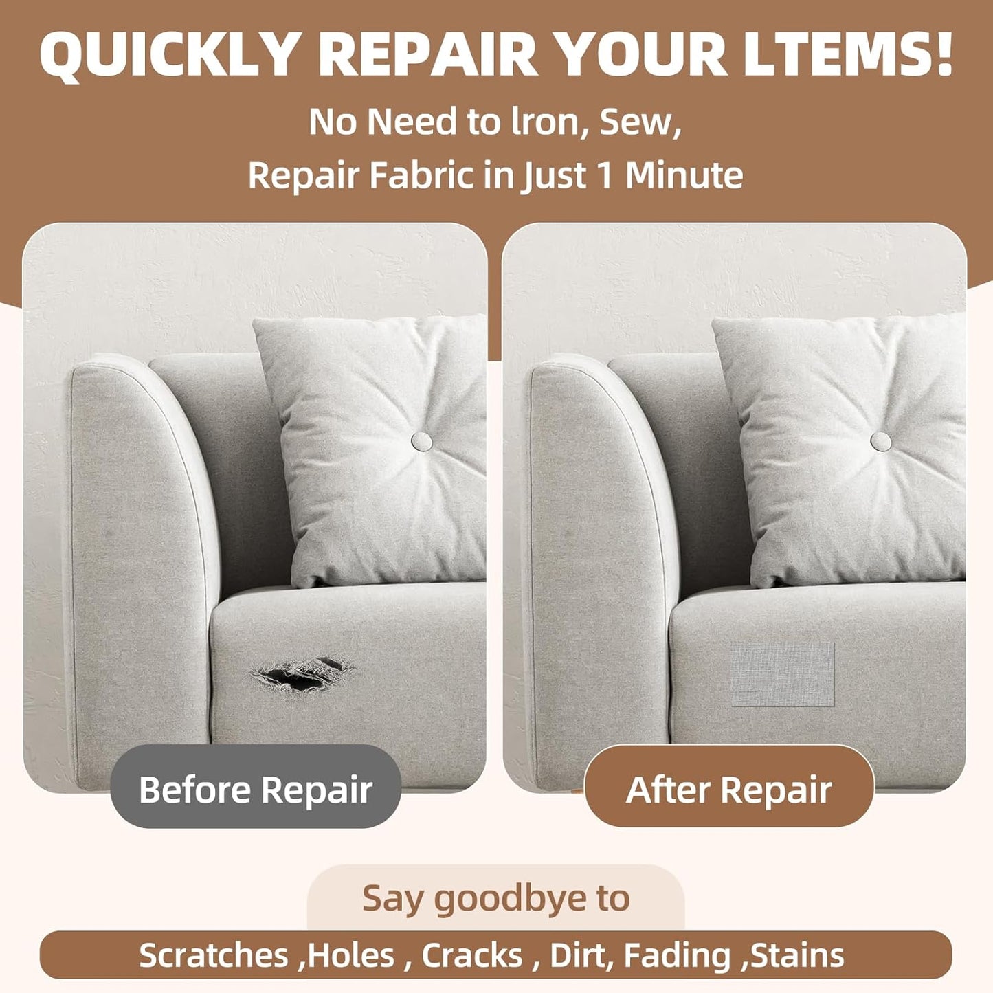 Fabric Repair Patch, 17X79 Inch Fabric Large Repair Tape, Self-Adhesive Patches for Furniture, Sofa, Car Interior, Shoes, Hand Bag, Clothing (Dark Blue, 17X79 Inch)