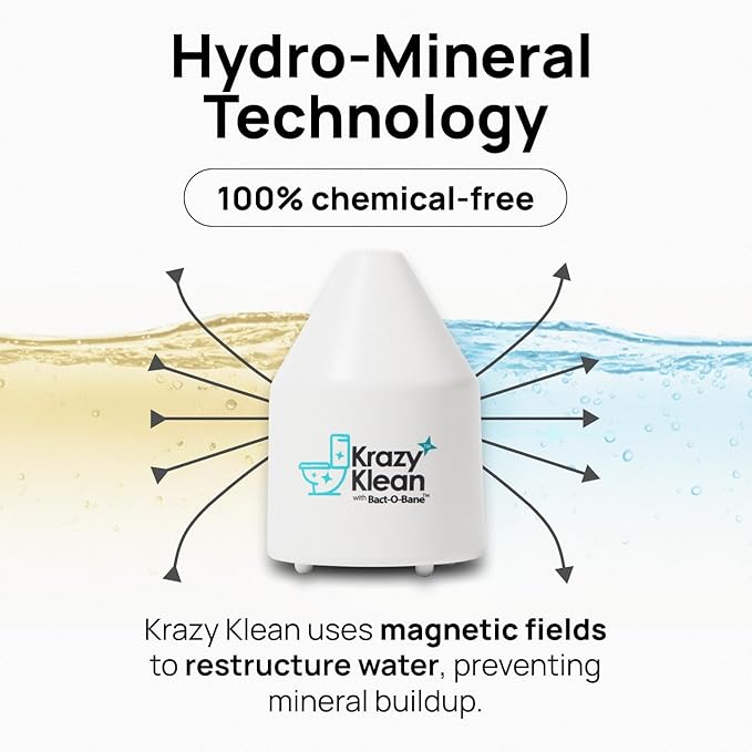 Krazy Klean Pro Toilet Cleaner, Household Cleaning Solution, Natural Long Lasting Toilet Cleaner for Hard Water Stains & Rings, Chemical Free Bathroom Cleaning Product, Drop In Tank System, 1 Count