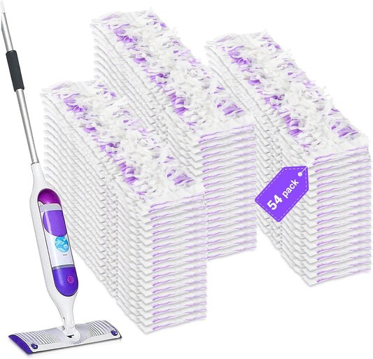 54 Count Disposable mop Pads Refills Compatible with Swiffer PowerMop Multi-Surface Mop and PowerMop Wood Mop, Replacement Pads Use for Floor Cleaning
