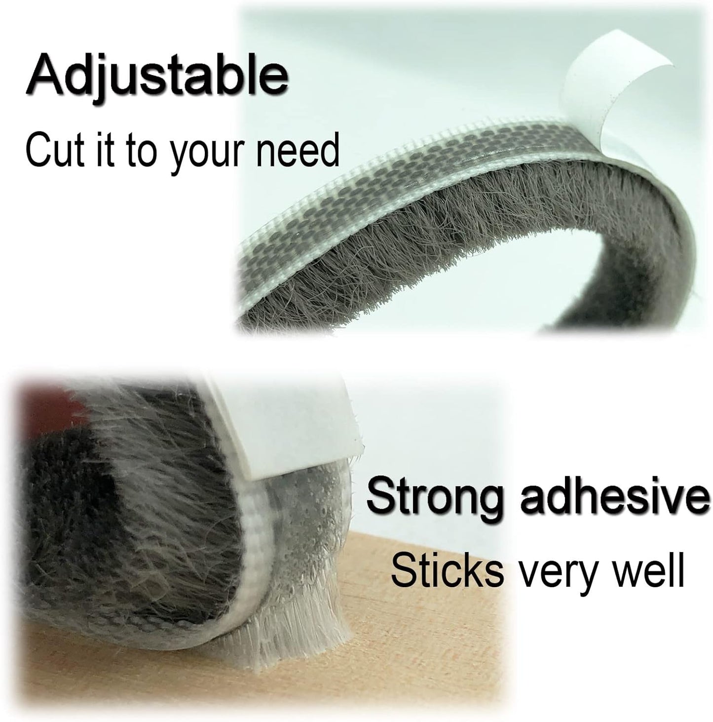 Weather Stripping Brush for Sliding Windows/Doors Frame Side,Pile Self Adhesive Weatherstrip Seal Strip Sealer Draft Stoppers (16.5ft x11/32 x 11/32 Brush inch, White)