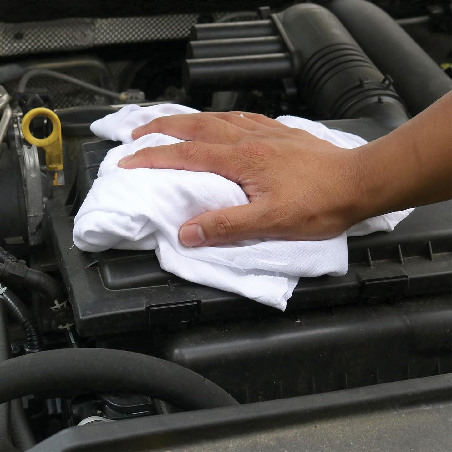 Premium White T-Shirt Cleaning Rags (10 lbs. Box) – White Cotton Rags for Cleaning, Staining, Painting, Oil, Grease & Dust Removal – Shop Rags Bulk for Multipurpose use