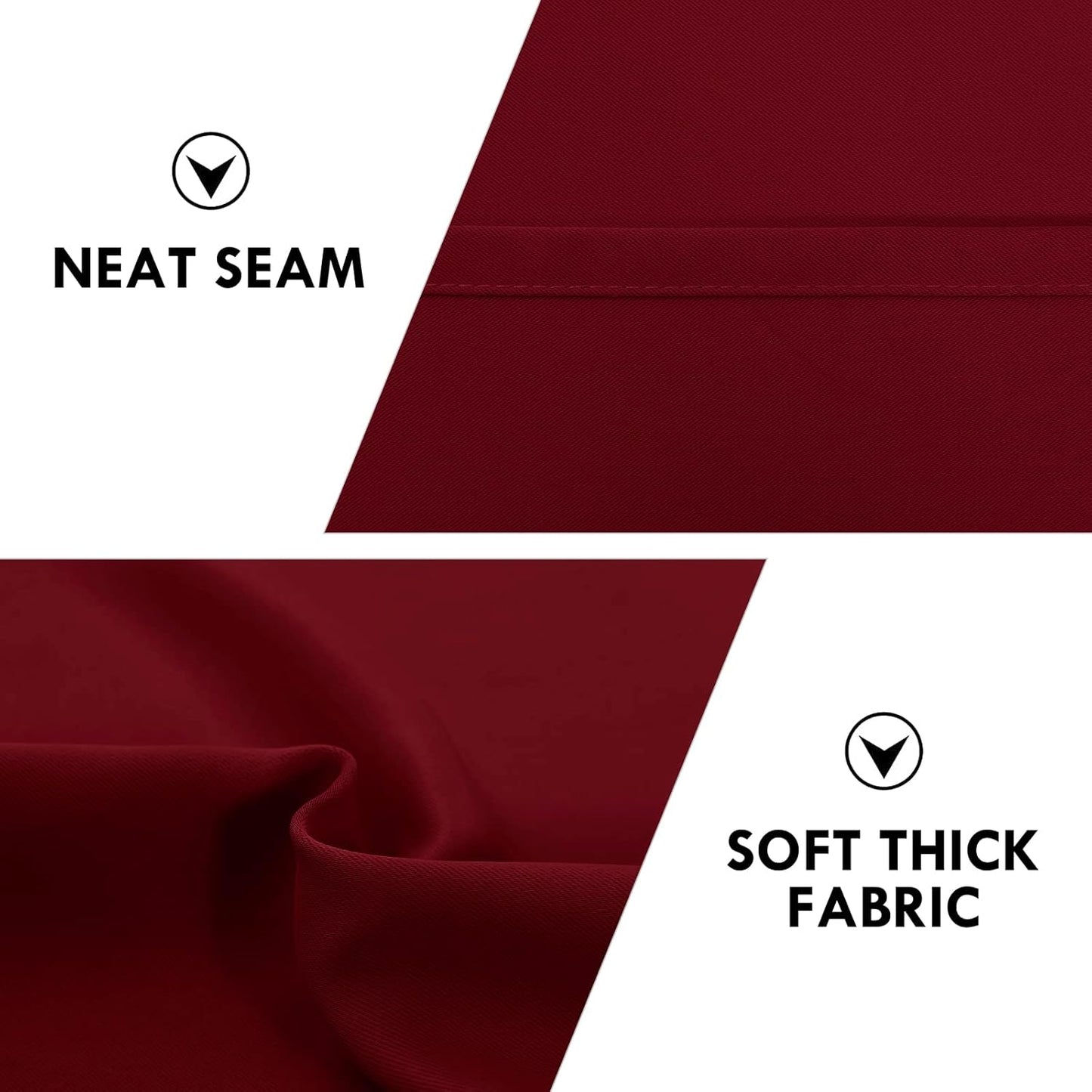 DWCN Christmas Blackout Curtains Room Darkening Thermal Insulated Bedroom Curtains Window Curtain Panels, 52 x 84 inches Long, Set of 2 Burgundy Rod Pocket Drapes