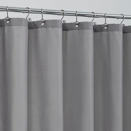 ALYVIA SPRING Stall Fabric Shower Curtain Liner Waterproof - 54" x 78", Soft & Lightweight Long Stall Size Shower Curtain with Magnets, Machine Washable - 54x78, Grey