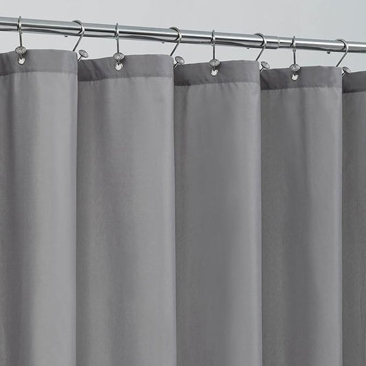 ALYVIA SPRING Long Fabric Shower Curtain Liner Waterproof - 72" x 78", Soft & Lightweight Long Shower Curtain with 3 Magnets, Machine Washable - 72x78, Grey