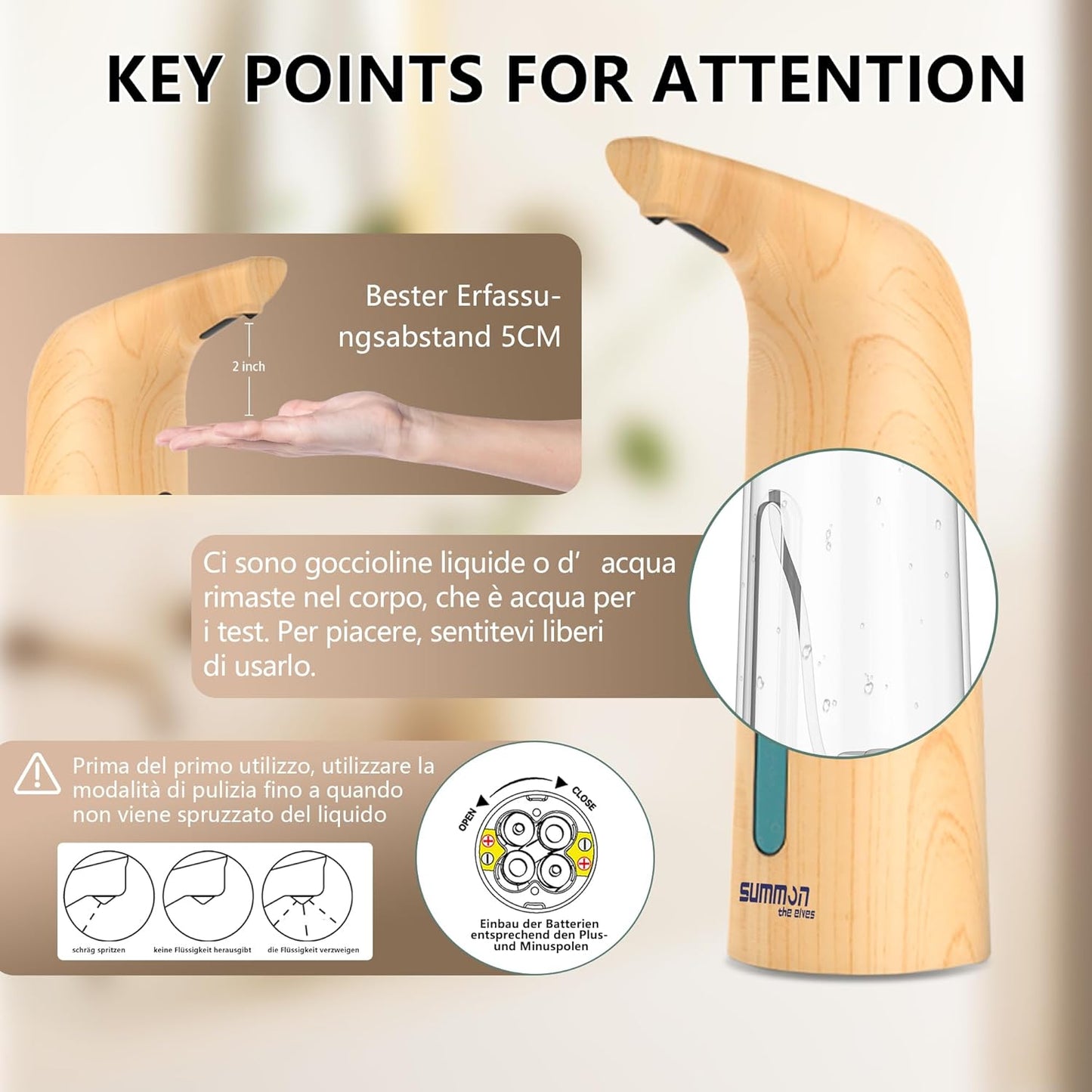 Automatic Liquid Soap Dispenser Touchless,400ML Hand & Dish Countertop Electric Dispenser with Sensor,4 Gear Adjustable Waterproof Battery Operated Kitchen Auto Soap Pump