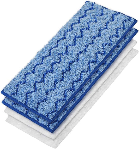 KEEPOW Reusable Mop Pads Compatible with Swiffer Wet Jet Mop Starter, Replacement Microfiber Refills for Wet and Dry Sweeping, 4 Pack