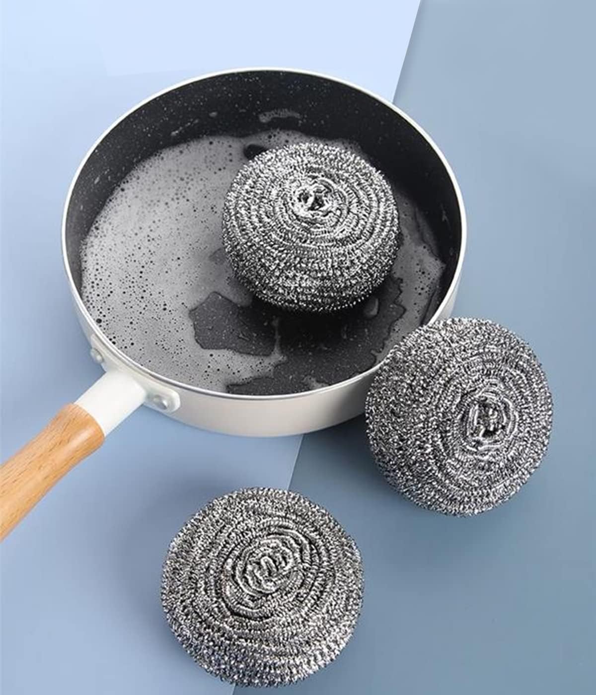 Steel Wool Scrubber - Steel Wool for Cleaning Dish Pots Pans Grills Stainless Steel Scrubber for Kitchen Sinks Cleaning Steel Wool Pads Metal Scrubber (24)