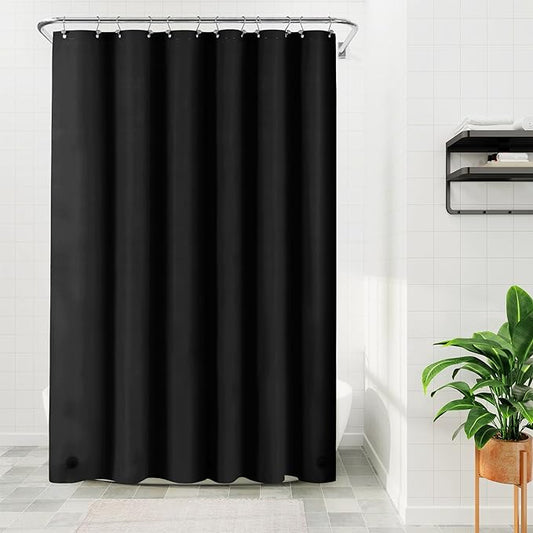 Barossa Design Black Long Shower Curtain Liner 78" Height - 3 Magnets & Waterproof Lightweight PEVA Shower Liner for Bath Tub, PVC Free, Metal Grommets, Black, 72x78
