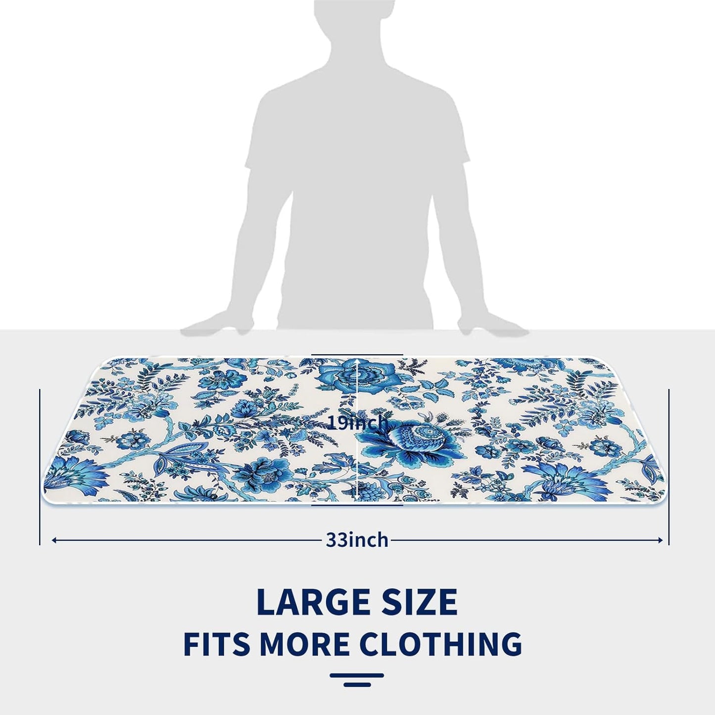 Ironing Mat Iron Anywhere Portable Ironing Pad with 3mm Padding for Steam Pressing on Tabletop or Bed - Heat Resistant, Portable, Quilting & Travel Blanket Ironing Board Alternative Cover