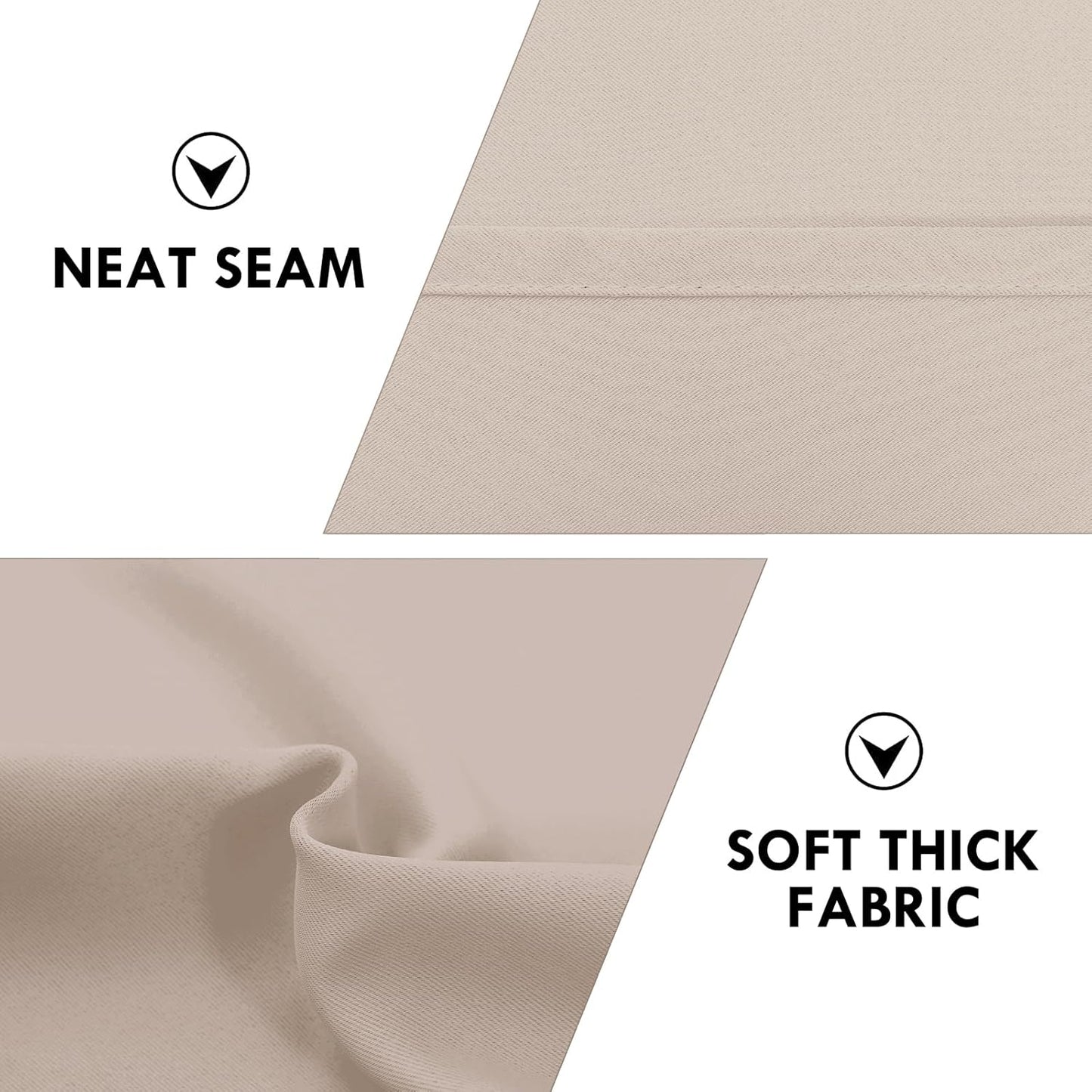 DWCN Blackout Curtains for Living Room Thermal Insulated, Energy Saving & Noise Reducing Bedroom Curtains, Camel, W 42x L 36 Inch, Set of 2 Rod Pocket Curtain Panels