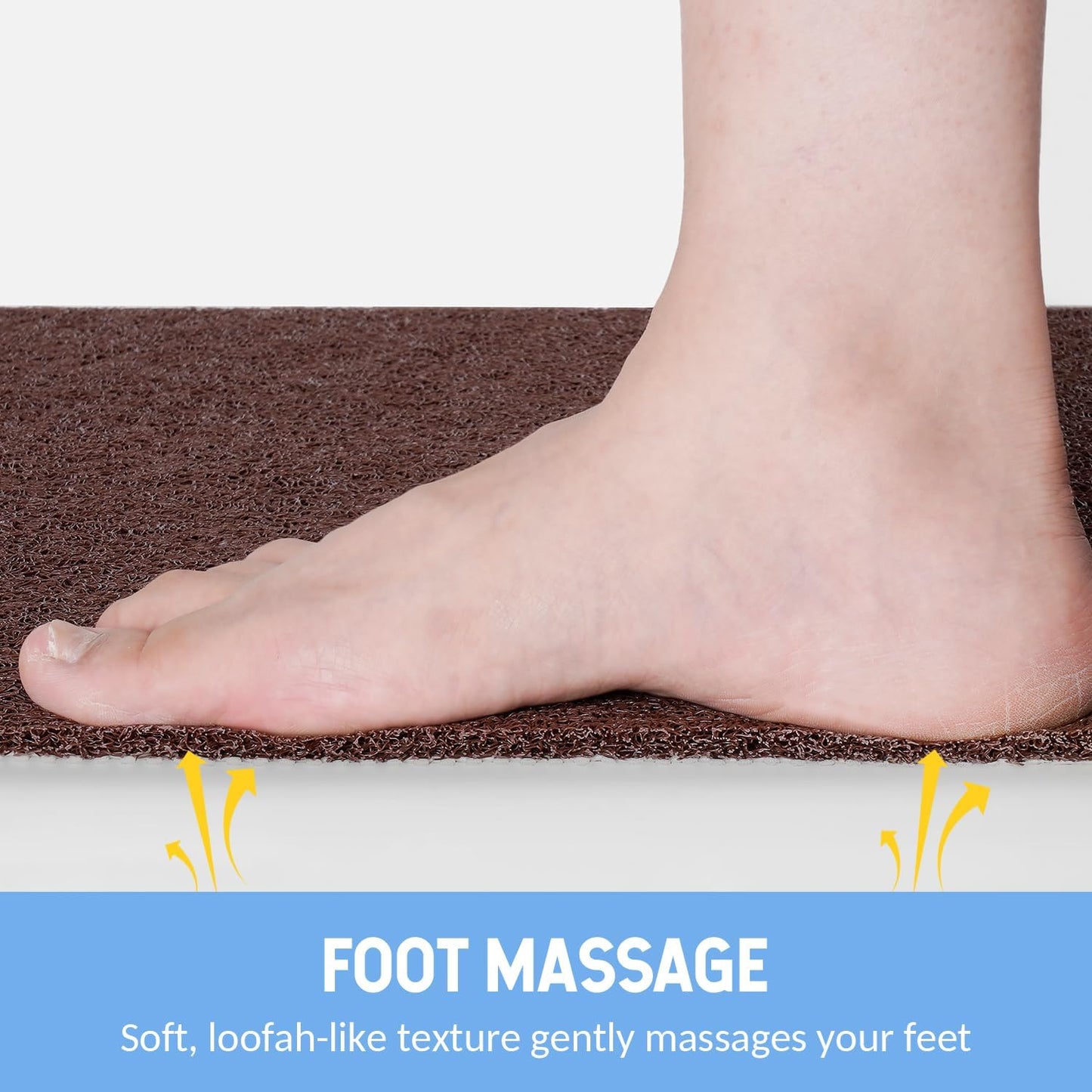 Non-Slip Bathtub Mat, Anti Slip Shower Mat, Fast Drying Bathtub Mats, Foot Scrubber Mat, Anti Slip Mat for Tub, Floor, Bathroom, Kitchen, Home, Hotel (Brown 36"×24")