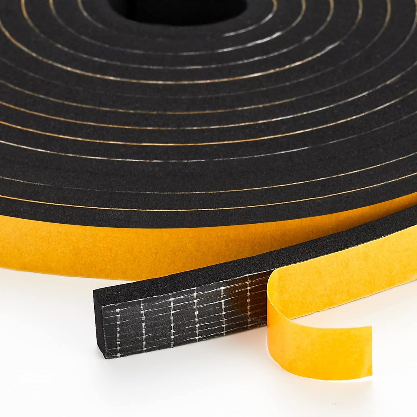 10 Feet Weather Stripping Door Seal, 3/4" Wide X 5/16" Thick Door Seal Strip High Density Foam Tape Adhesive Strip for Door Soundproofing,Window Insulation (3/4" x 5/16" x 10FT,Black)