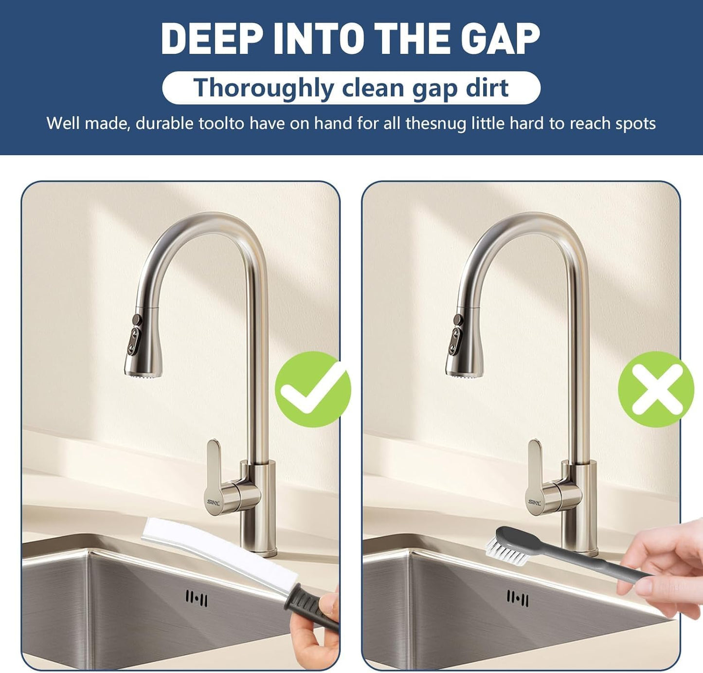 Crevice Cleaning Brush Set, 6 Pack Gap Cleaning Brushes for Bathroom, Kitchen, Window Track, Hard Bristle Grout Cleaner Tool for Deep Crevice and Narrow Space Cleaning