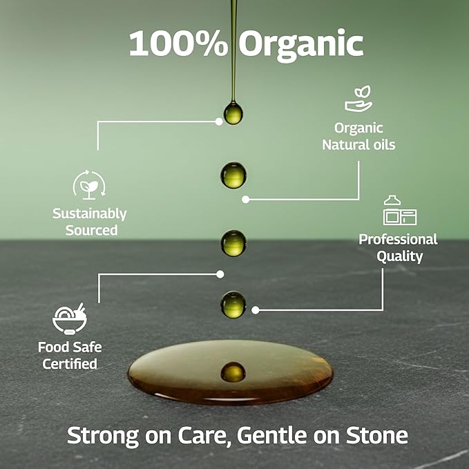 The Original Soapstone Oil | All Natural Food-Safe Blend (NO Mineral Oil) for Soapstone Countertops – Enhances & Darkens Stone, Low-Maintenance Easy to Apply (8oz)