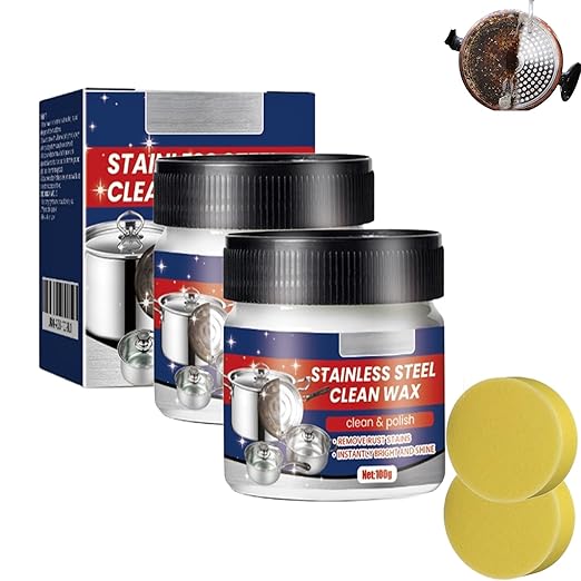 Stainless Steel Scratch Remover for Appliances, Multi-Purpose Stainless Steel Scratch Remover Paste for Kitchen, Polish for Cookware, for Stoves, Oven, Sink (2)