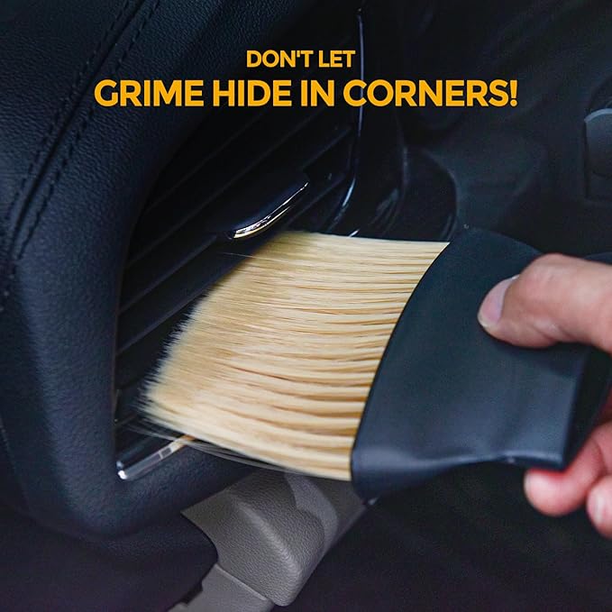 Car Detailing Brush (A-Short Brush+Mini Brush, White)