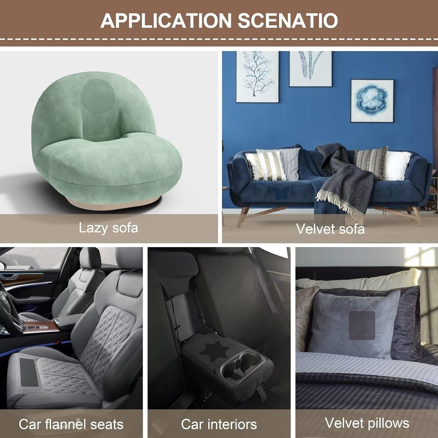 Azobur Fabric Couch Repair Patch 8.3 x 11 inches,Self-Adhesive Fabric Repair Patch for Furniture,Handbag,Sofa,Car Seats-(Blue)