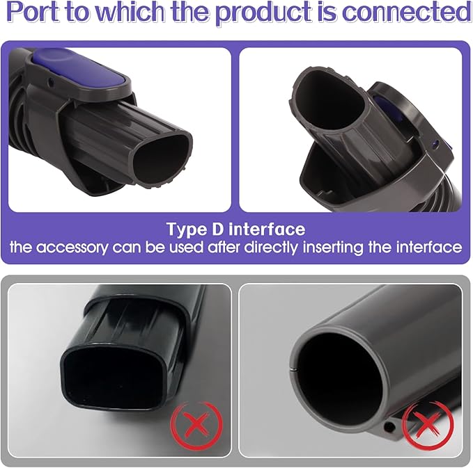 Upgraded Removable two-in-one Tool Brush for D-Shaped Vacuum Replacement Parts Compatible with Shark Pet Cordless Stick IX141 IZ462H IZ483H IZ363HT IZ361H IZ163H IZ362H Crevice Tool Brush Attachments