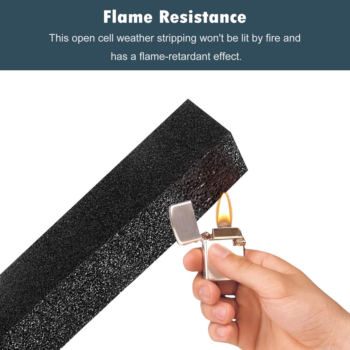 YIJUHOU Weather Stripping Door Seal Window Air Conditoner Insulation Foam Seal Tape Black Open Cell Door Seal Strip (1IN*1/2IN*13FT)