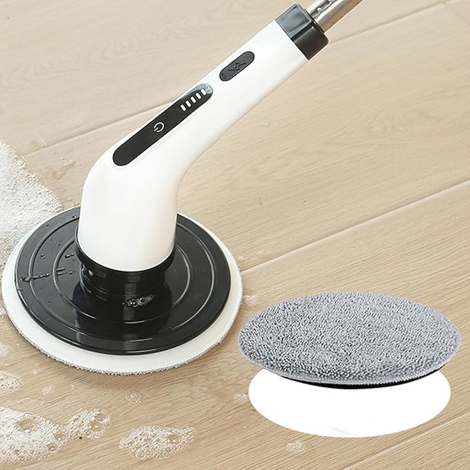 Electric Cleaning Brush, Long Handle Cordless Cleaning Scrubber, Strong Stains Remover, for Bathroom Kitchen Sink Toilet Bathtub Floor Tile Grout Glass Window