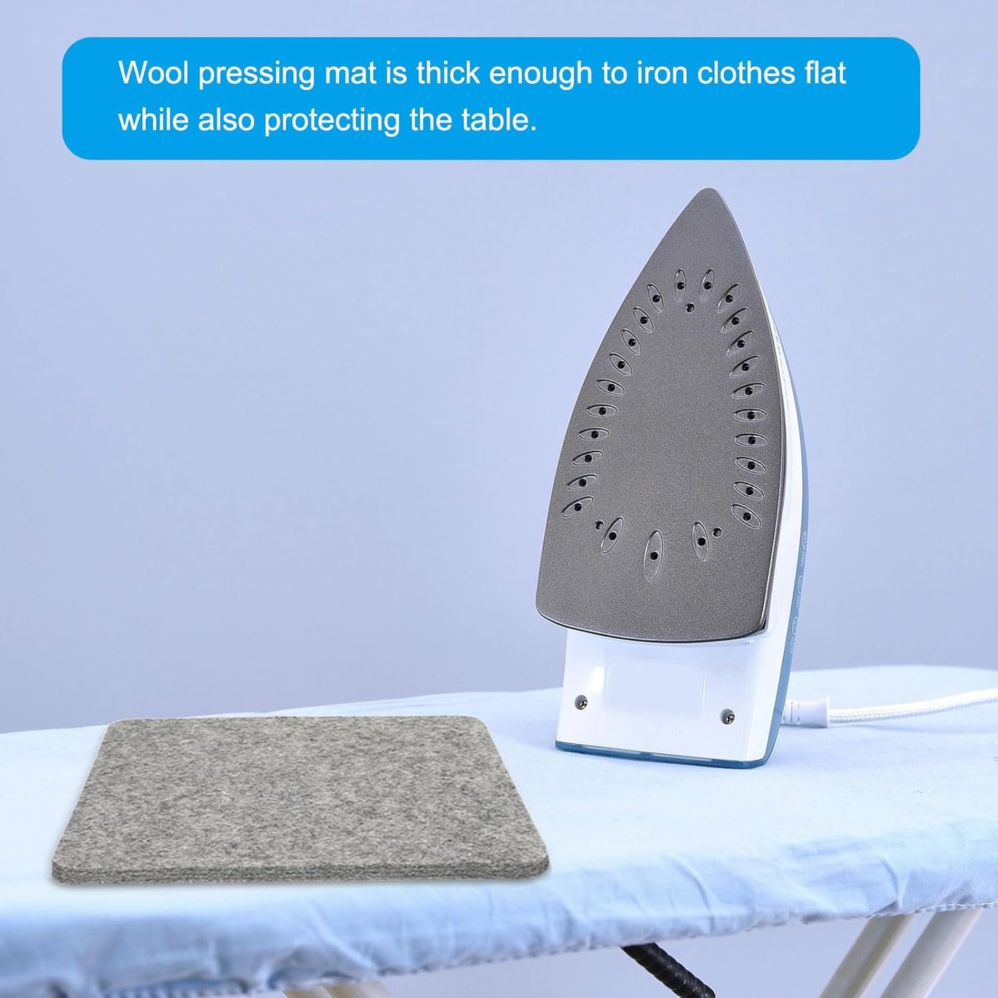 PATIKIL Wool Pressing Mat, 17" x 17" Wool Ironing Pad Blanket 0.5" Thickened Heat Resistant Quilting Ironing Pad for Quilters Sewing Craft, Grey
