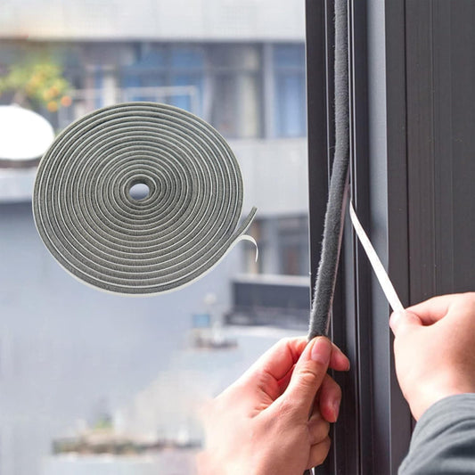 16.5FT Brush Weather Stripping, Neat Pile Self Adhesive Seal Strip for Windows and Door, Brush Weatherstrip for Soundproofing, Windproof, Dustproof, Stronger Stickiness,0.35'' Wide x 0.2'' Thick,Grey