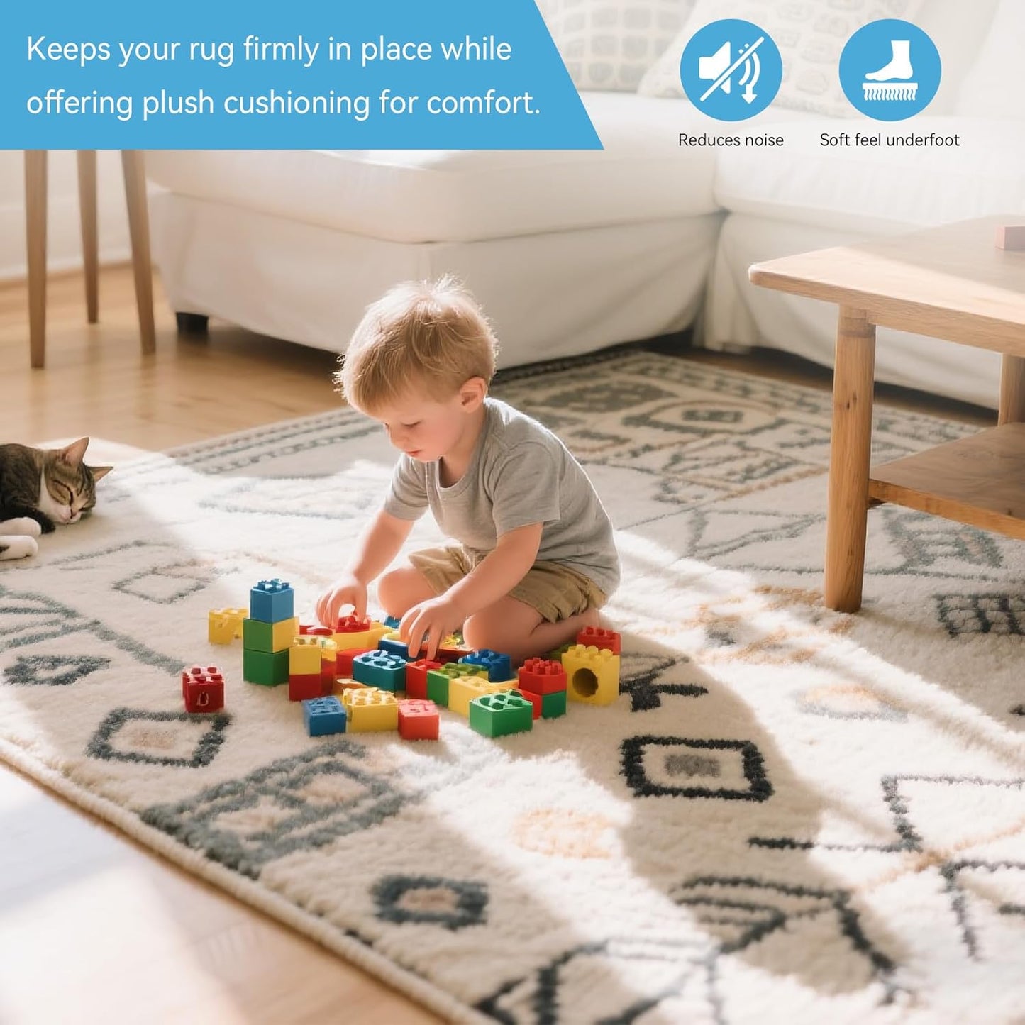 Warmstar 10x14 FT Non Slip Rug Pad,100% Waterproof Felt Rug Pad for Hardwood Floors,1/4” Thick Soft Carpet Pad with Natural Rubber Backing, Secure Grip & Floor Protection
