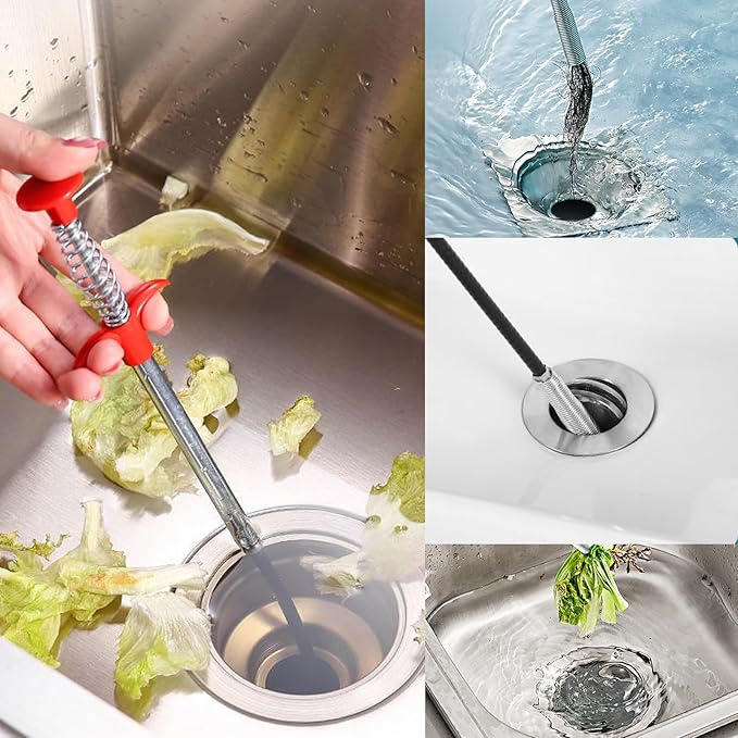 Drain Snake,76 inch Drain Clog Remover - Flexible Grabber Claw Pick Up Reacher Tool for Home Sink, Bathroom Tub,Drain, Toilet, Tight Spaces