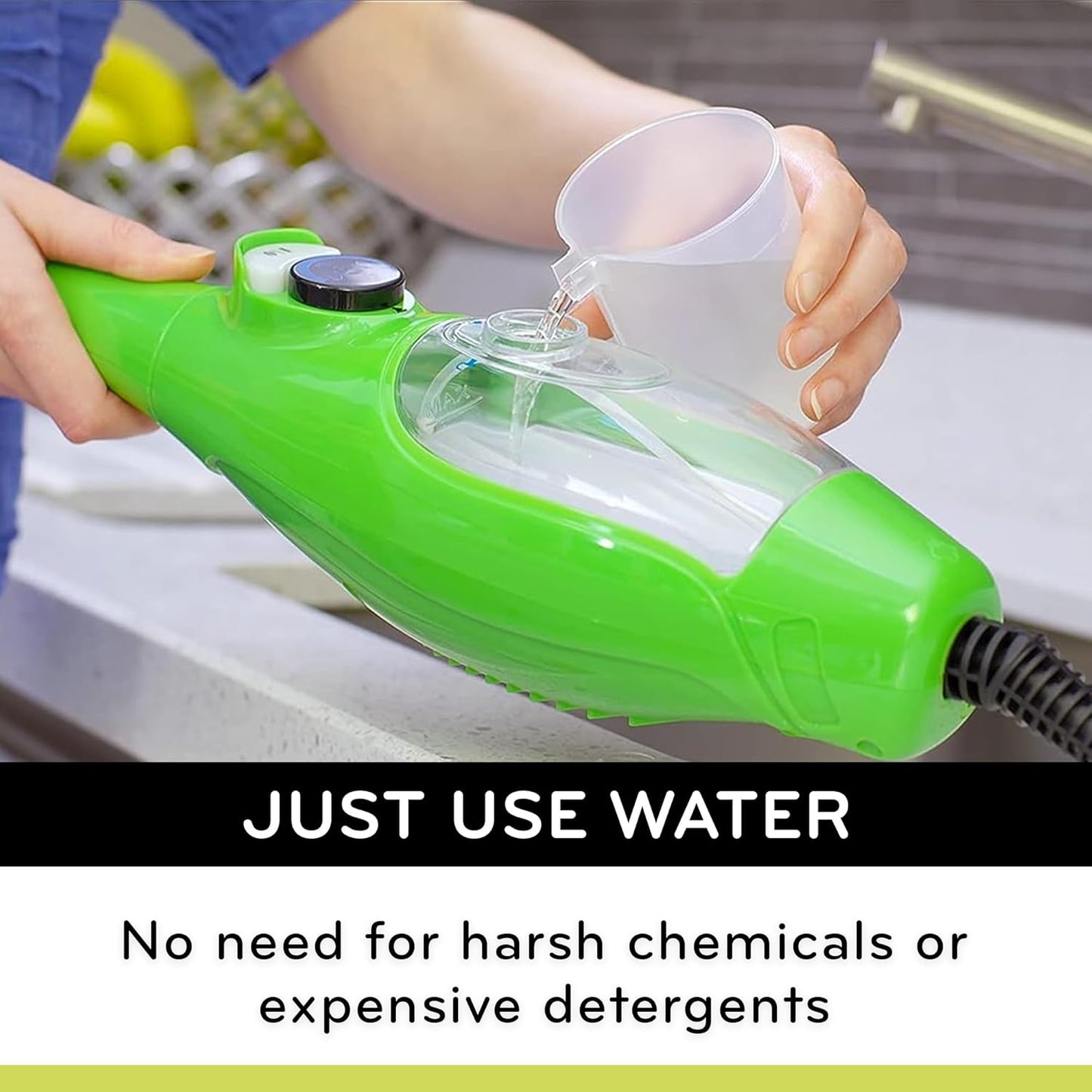 H2O X5 5-in-1 Multi-Purpose Steam Mop, Handheld Steam Cleaner, Adjustable Height, Removable Tank, Large Capacity, Rapid Heat Up, Steam Control, Lightweight, High Pressure with additional 3pk pads