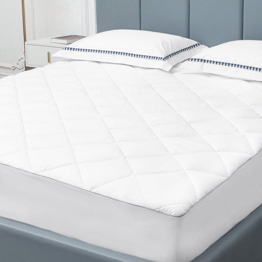 Sunflower King Mattress Pad Cover, Cotton Mattress Cover Hypoallergenic, Extra Deep Pocket 18"-22" Quilted Mattress Protector King Size Thin Version, Soft Breathable and Noiseless