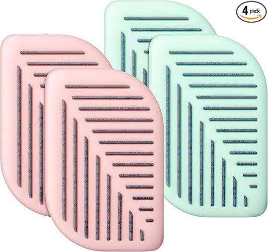 Lounsweer 4 Pack Fridge Deodorizer Odor Eliminator, Activated Charcoal Air Freshener Leaves Shaped Fridge Smell Eliminator for Refrigerator, Freezer Pantry